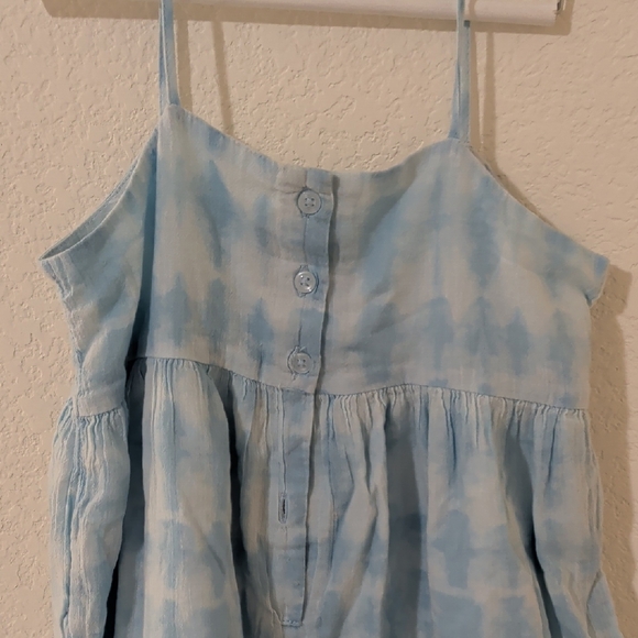 Janie and Jack Light Blue Tie-Dye Kids Romper - Picture 3 of 4